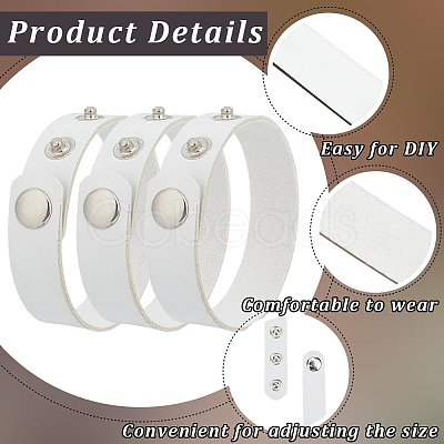 18Pcs PU Leather Snap Bracelets for Women Men BJEW-CY0001-13A-1