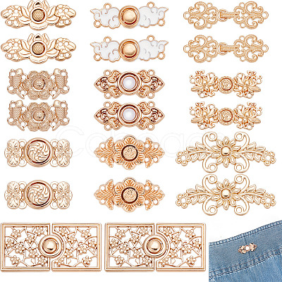 CRASPIRE 20 Sets 10 Styles Alloy Snap Lock Clasps FIND-CP0001-42-1