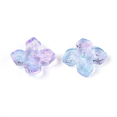 Baking Paint Transparent Glass Bead Caps DGLA-N014-04B-1