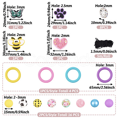 DIY Rings & Bees Silicone Pendant Decoration Making Kit DIY-TA0010-11-1