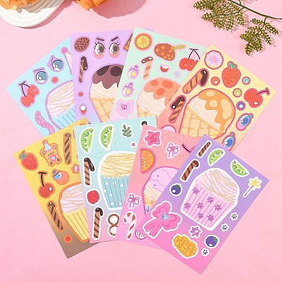 8Pcs PVC Self-Adhesive Stickers STIC-YW0001-06-1