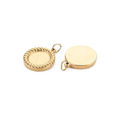 Ion Plating(IP) 304 Stainless Steel Pendant Enamel Settings X-STAS-N097-204A-02LG-1