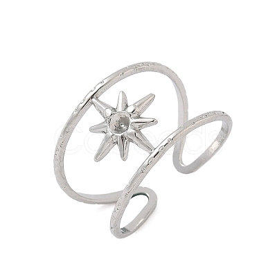304 Stainless Steel Open Cuff Rings Findings RJEW-A079-10E-P-1