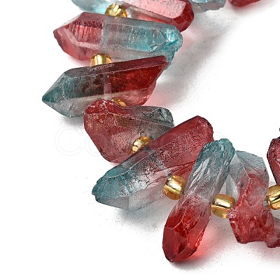 Electroplated Natural Quartz Crystal Beads Strands G-F800-D16-1