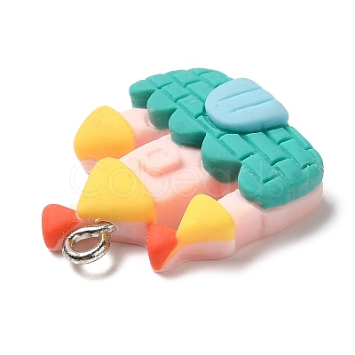 Autumn Theme Opaque Resin Pendants RESI-L038-03P-02-1