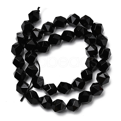 Natural Black Onyx Beads Strands G-Z119-A04-03-1