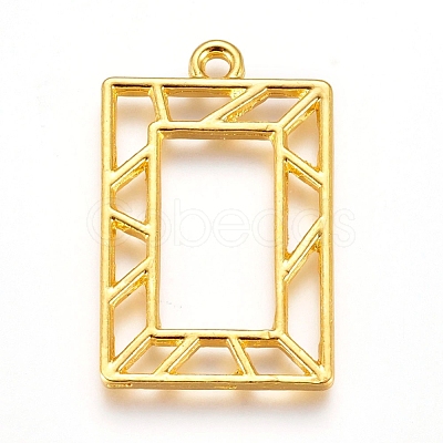 Zinc Alloy Open Back Bezel Pendants PALLOY-D199-07G-1