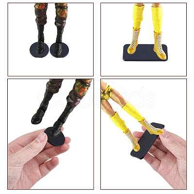 100Pcs 2 Styles PC Plastic Action Figure Display Pedestals ODIS-NB0001-66B-1