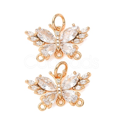 Brass Pave Clear Cubic Zirconia Butterfly Chandelier Component Links CU-CBAEC99-12G-1