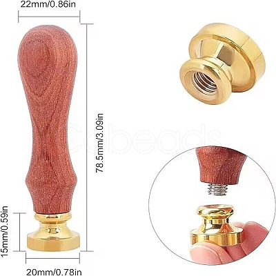 Brass Wax Seal Stamp AJEW-WH0337-006-1