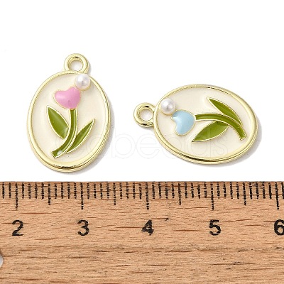 Rack Plating Alloy Enamel Pendants X-FIND-I039-033G-1