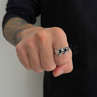 Alloy & Enamel Cuff Open Rings for Men FS-WGE7668-02-1