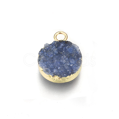 Natural Druzy Agate Pendants G-L566-A03-1