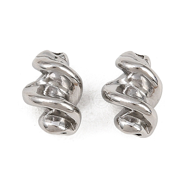 Twist Corrugated 304 Stainless Steel Beads STAS-T072-13P-1