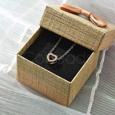 304 Stainless Steel Crystal Rhinestone Pendant Cable Chain Necklaces for Women NJEW-C062-01G-G-1
