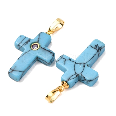 Synthetic Turquoise Pendants G-B180-01G-10-1