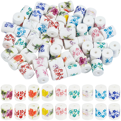 54Pcs Handmade Porcelain Beads PORC-SC0001-26A-1