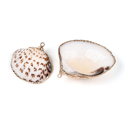 Electroplate Sea Shell Pendants SSHEL-T006-04-1