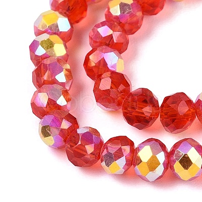 AB Color Plated Transparent Glass Rondelle Beads Strands EGLA-T029-4mm-10B-1