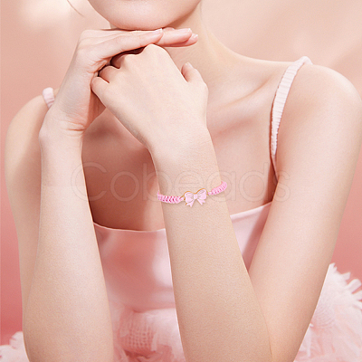 Alloy Enamel Bowknot Link Bracelets BJEW-BM0001-02-1