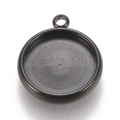 304 Stainless Steel Pendant Cabochon Settings STAS-K202-03E-B-1