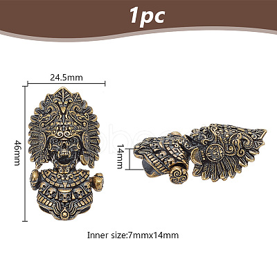 1Pc Tibetan Style Brass Shackle Clasps KK-NB0003-67A-1