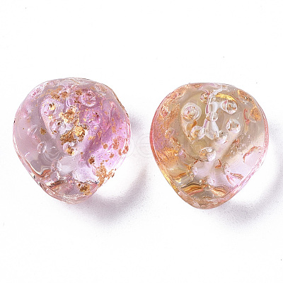 Transparent Spray Painted Glass Beads X-GLAA-R215-01-B03-1