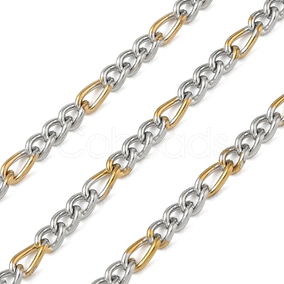 Two Tone 304 Stainless Steel Figaro Chains CHS-G050-04GP-1