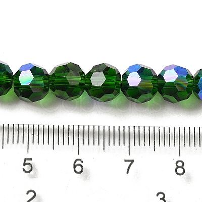 Electroplate Transparent Glass Beads Strands EGLA-A035-T8mm-L10-1