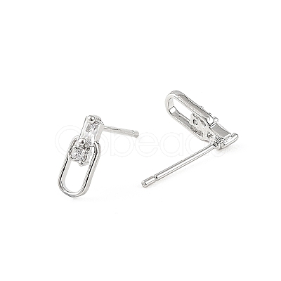 SHEGRACE Brass Micro Pave Cubic Zirconia Stud Earrings XGRQ4N847-727P-1