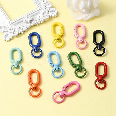 10Pcs Spray Painted Alloy Swivel Clasps FIND-YW0001-57-1