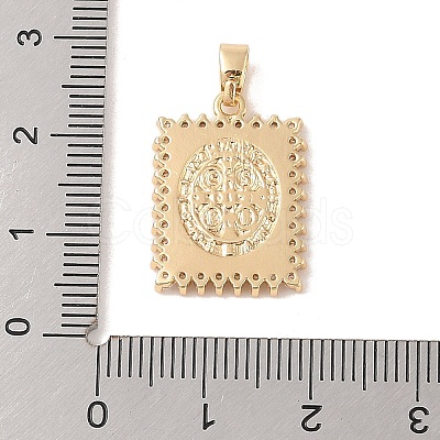 Brass Cubic Zirconia Pendants KK-Z050-01G-02-1