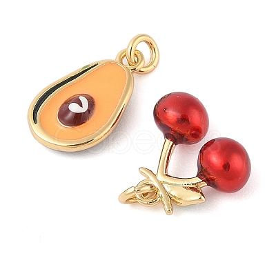 Rack Plating Brass Enamel Pendants KK-G507-04B-G-1