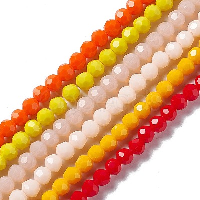 Faceted(32 Facets) Glass Beads Strands EGLA-J042-35B-M-1