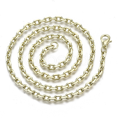 Brass Cable Chains Necklace Making MAK-N034-004B-14KC-1