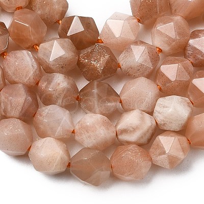Natural Peach Moonstone Beads Strands G-Z119-A18-01-1