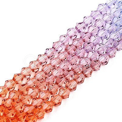 Gradient Color Baking Paint Glass Bead Strands X1-DGLA-A039-T6mm-A015-1