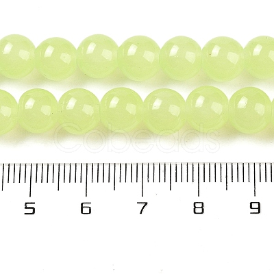 Imitation Jade Glass Beads Strands DGLA-S076-8mm-17-1