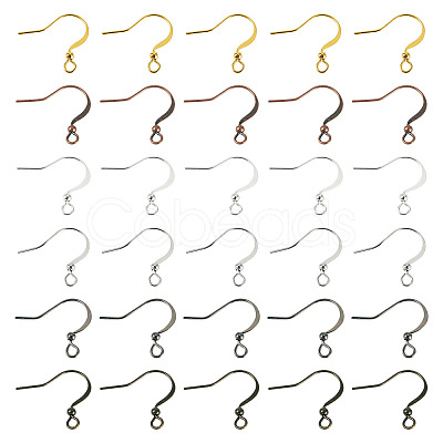 60Pcs 6 Colors Brass French Earring Hooks KK-TADJ0001-10-1