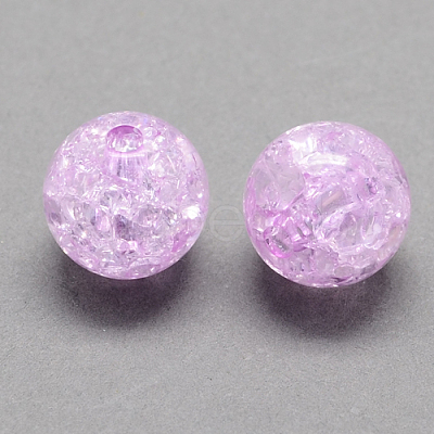 Transparent Crackle Acrylic Beads CACR-R008-8mm-02-1