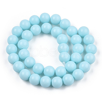 Opaque Solid Color Glass Beads Strands GLAA-T032-P6mm-10-1