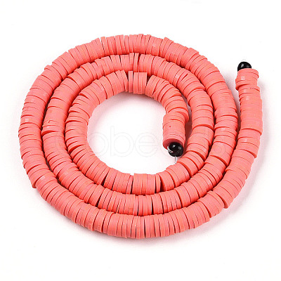 Flat Round Handmade Polymer Clay Beads CLAY-R067-6.0mm-14-1