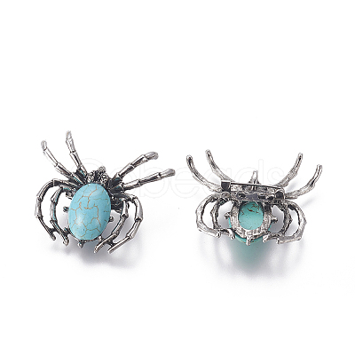 Synthetic Turquoise Brooch G-A176-C11-1-1