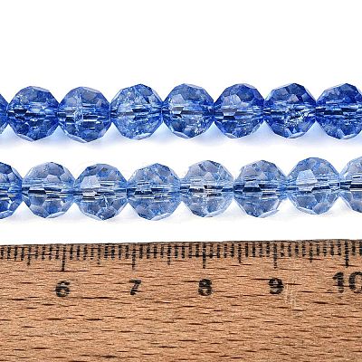Crackle Transparent Glass Beads Strands GLAA-N068-06A-02-1