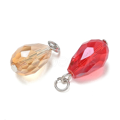 15Pcs Electroplate Glass Pendants PALLOY-JF03011-1