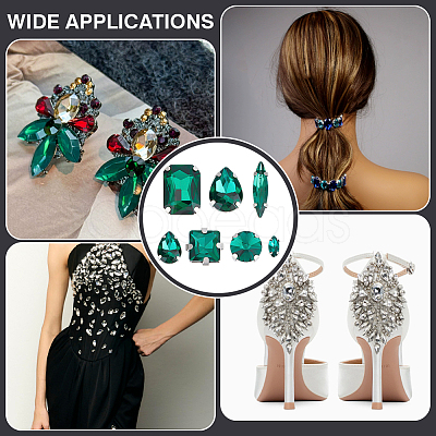 140Pcs 7 Styles Sew on Glass Rhinestone RGLA-ME0001-02-1