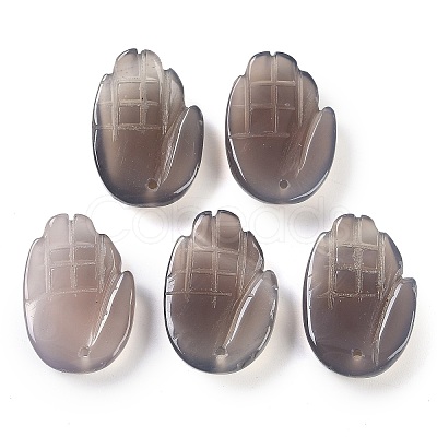 Natural Grey Agate Pendants G-K359-03L-1
