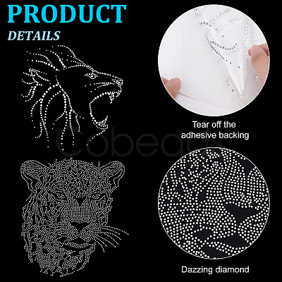 2 Sheets 2 Style Glitter Hotfix Rhinestone DIY-FG0002-65-1