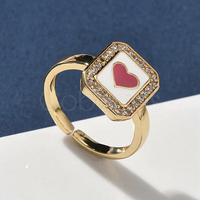 Brass Micro Pave Cubic Zirconia Cuff Rings RJEW-H256-12G-1