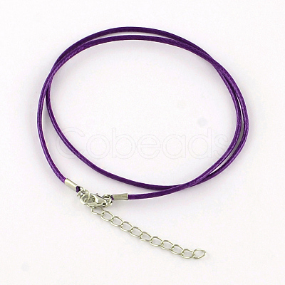 Waxed Cotton Cord Necklace Making MAK-S032-2mm-107-1